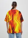 Женская футболка оверсайз / Неон Огонь