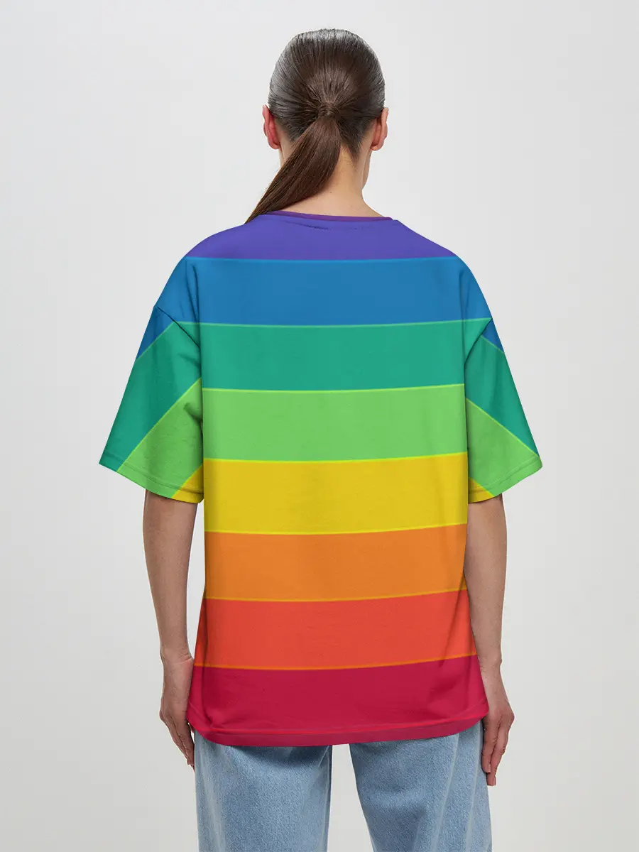 Женская футболка оверсайз / Радуга | Rainbow