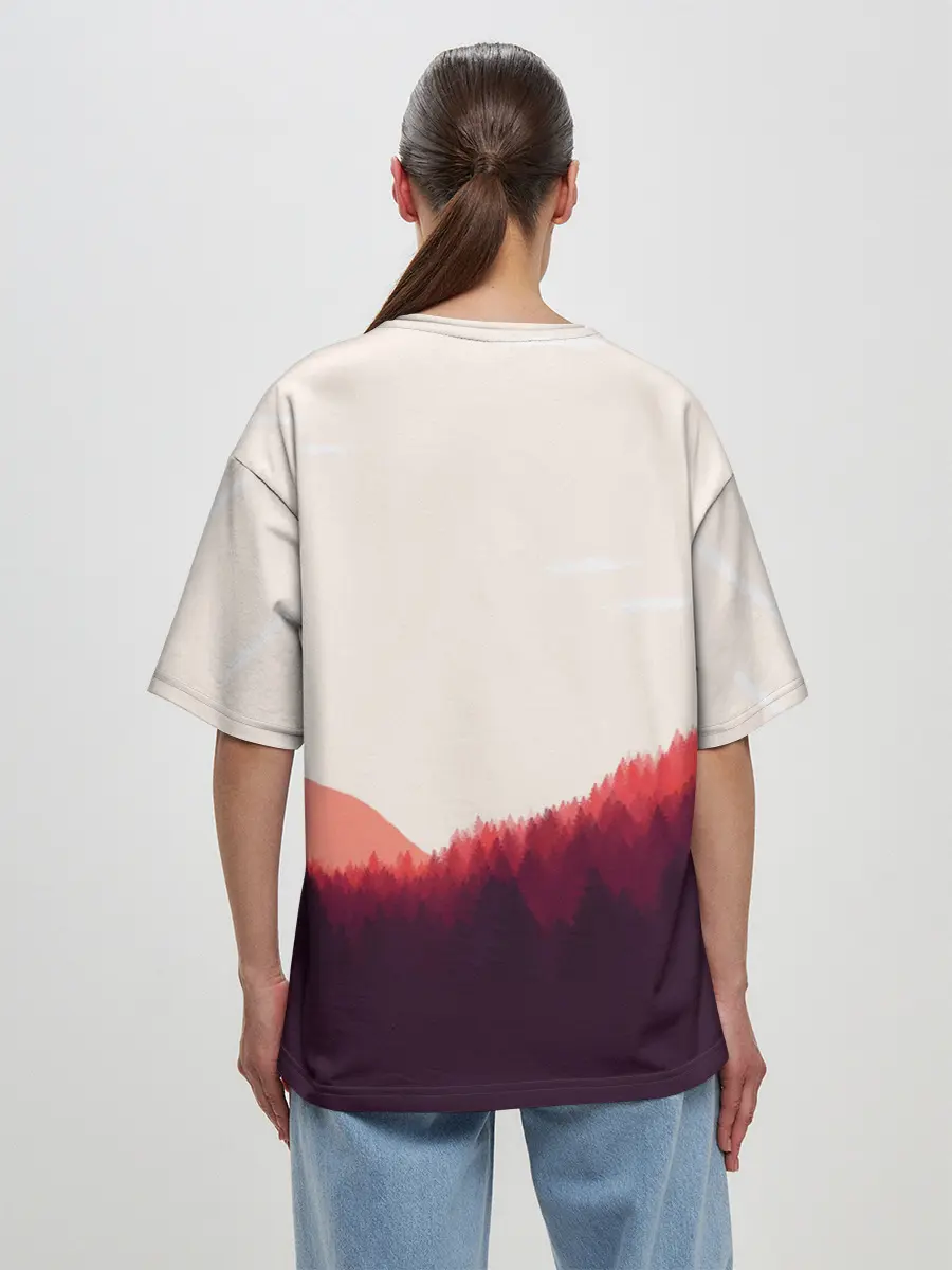 Женская футболка оверсайз / Пейзаж №1
