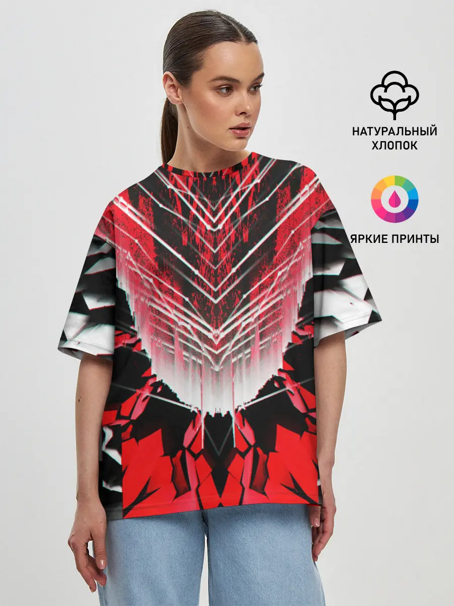 Женская футболка оверсайз / STRIPES GEOMETRY