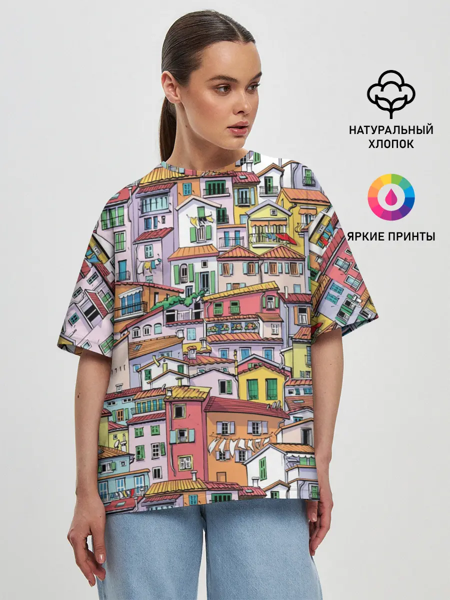 Женская футболка оверсайз / Ментон Франция