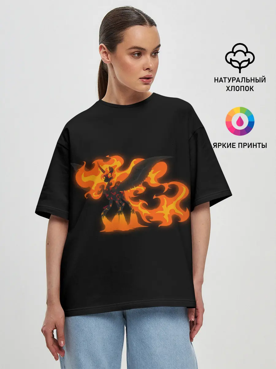 Женская футболка оверсайз / Лавовая принцесса Дейбрейкер