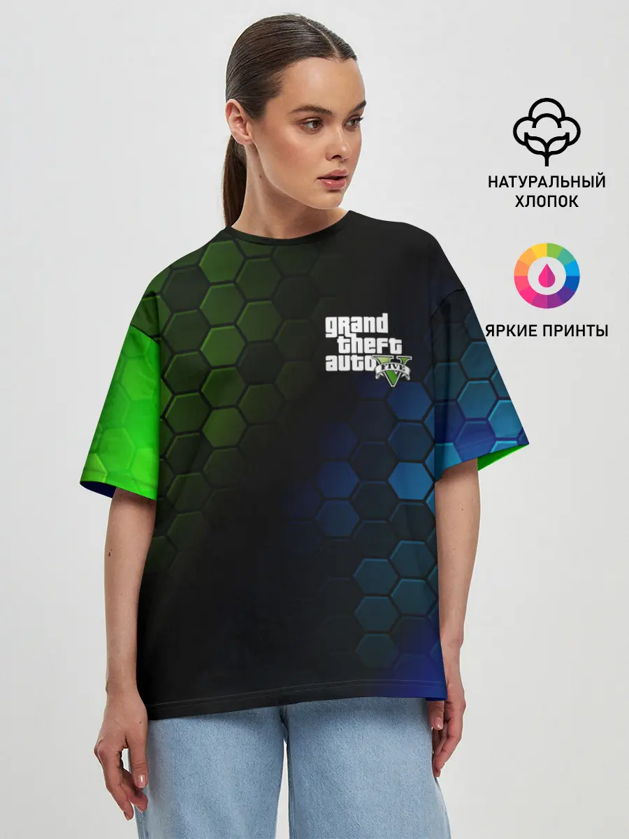Женская футболка оверсайз / GTA 5 / ГТА 5