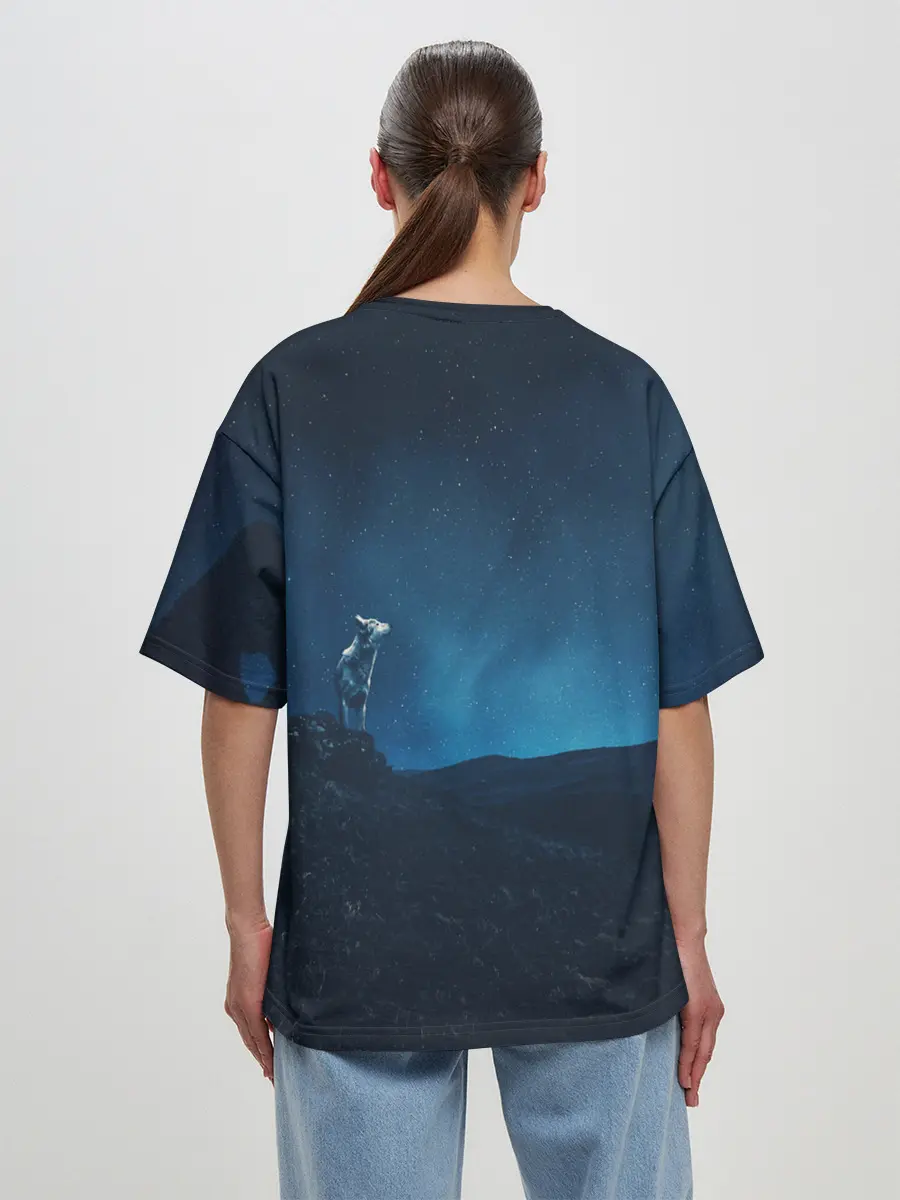 Женская футболка оверсайз / WOLF