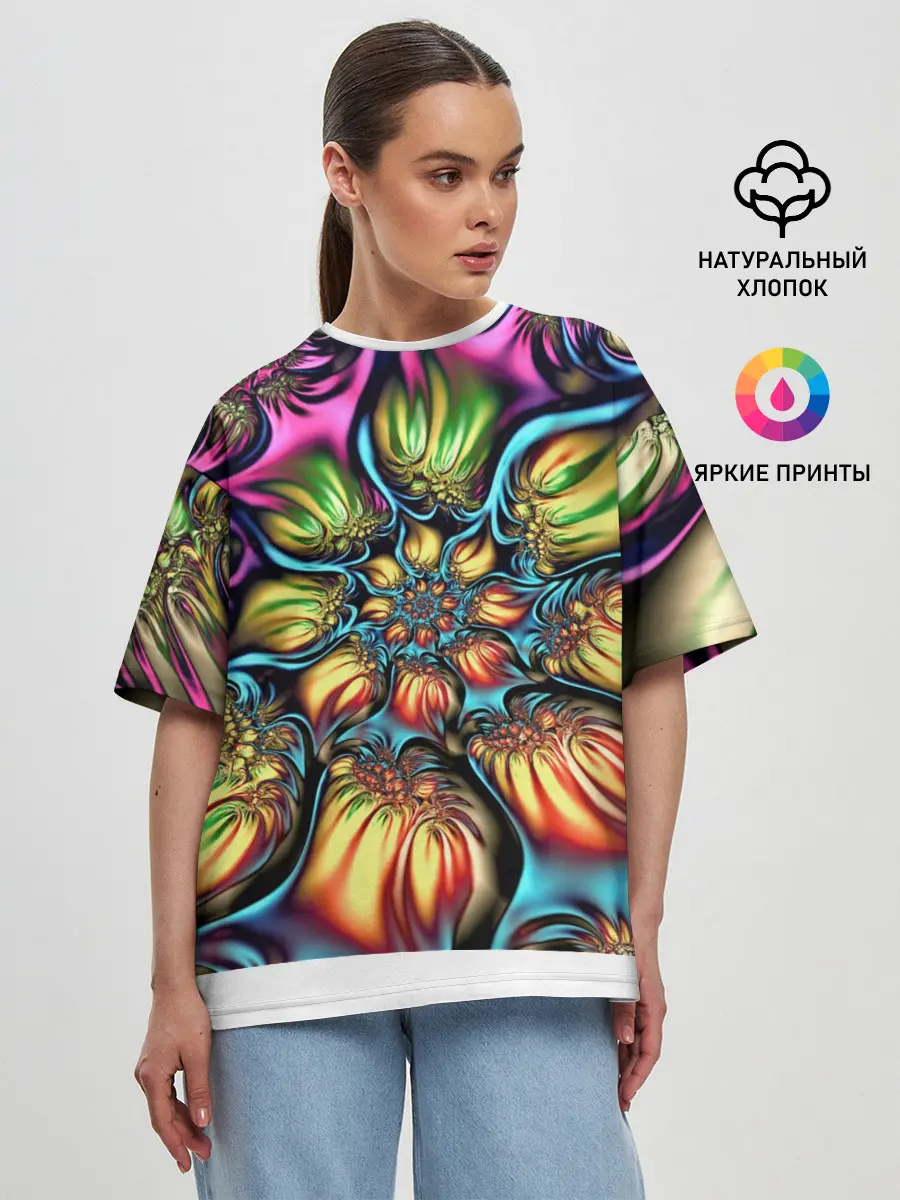Женская футболка оверсайз / Абстракция