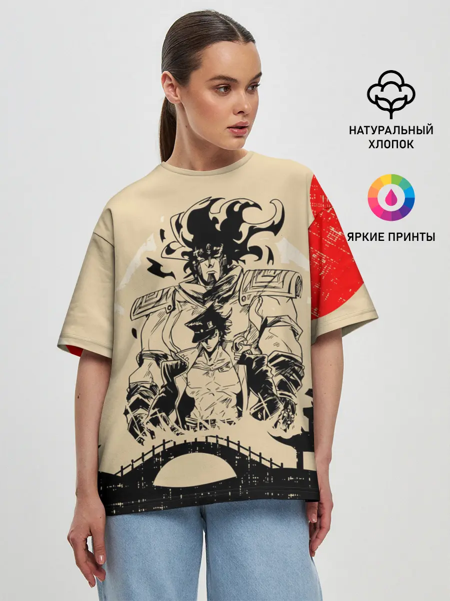 Женская футболка оверсайз / JOJO BIZARRE ADVENTURE | ПРИКЛЮЧЕНИЯ ДЖОДЖО