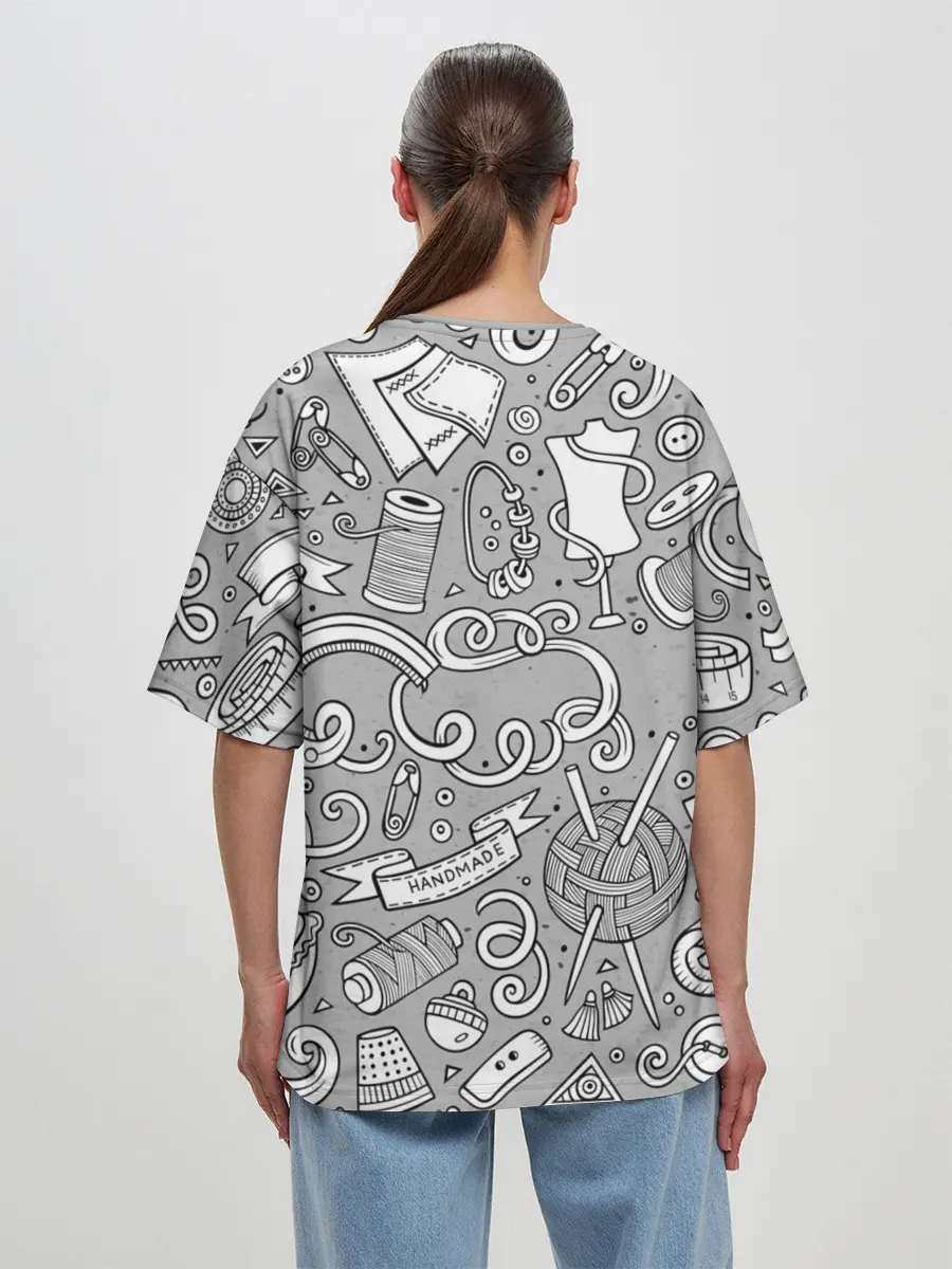 Женская футболка оверсайз / handmade