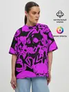Женская футболка оверсайз / KILLA фиолетовые черепа