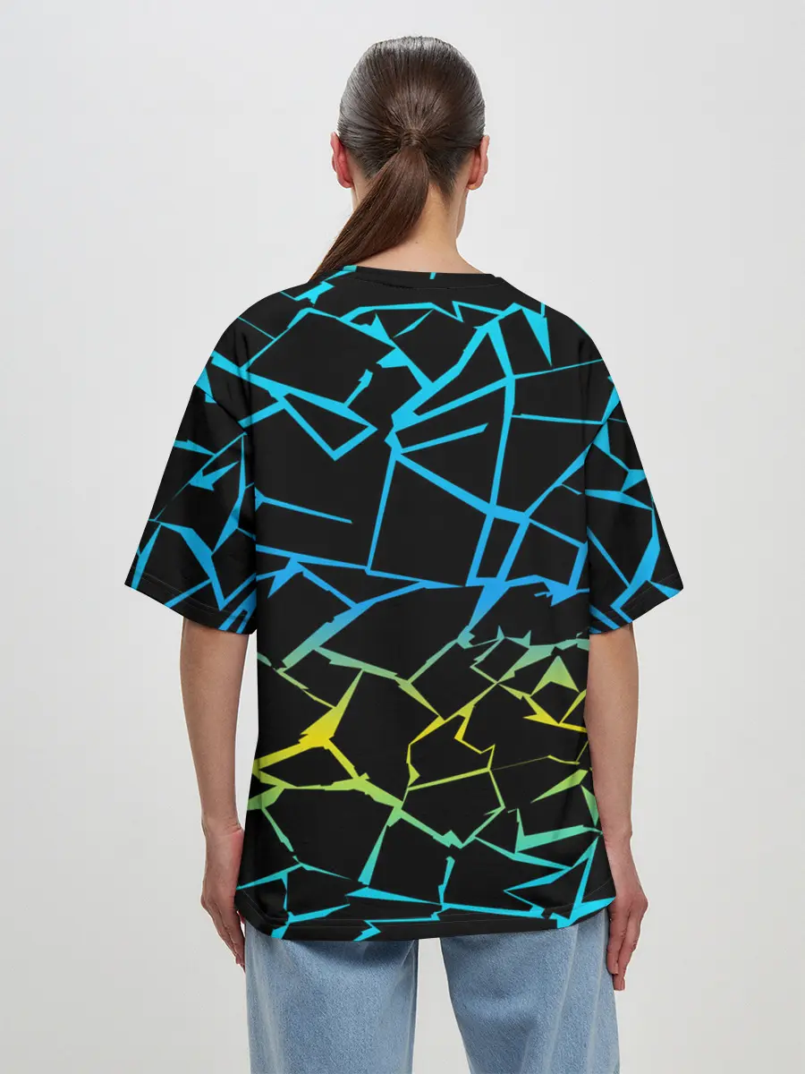 Женская футболка оверсайз / НЕОНОВЫЙ ГРАДИЕНТ