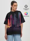 Женская футболка оверсайз / Neon City
