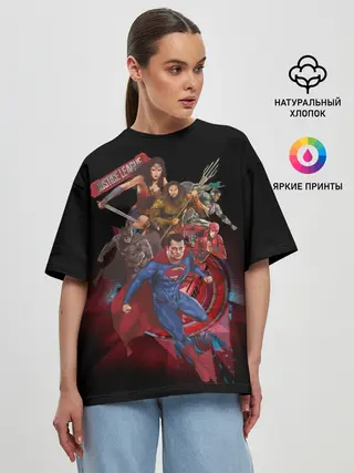 Женская футболка оверсайз / Justice League