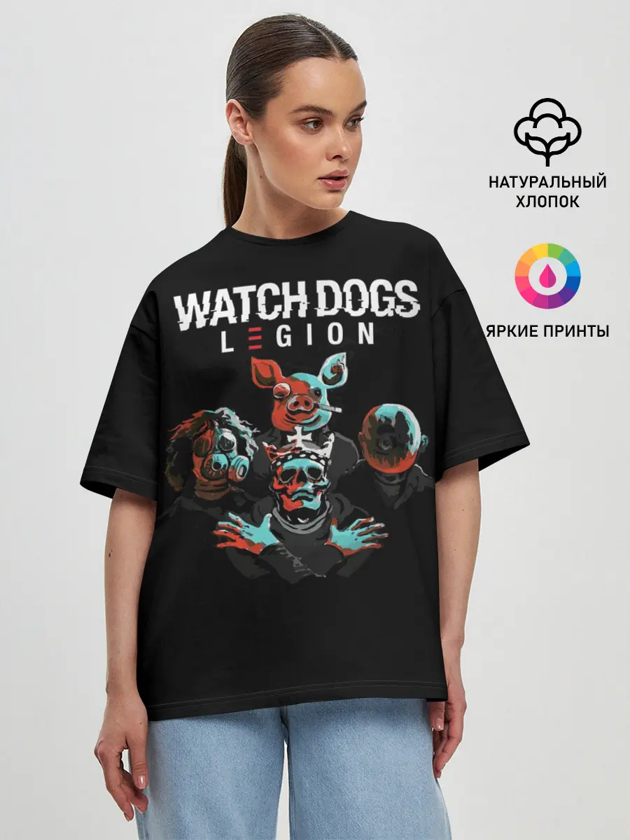 Женская футболка оверсайз / Watch Dogs Legion