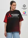 Женская футболка оверсайз / MITSUBISHI / МИТСУБИСИ