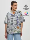 Женская футболка оверсайз / Доллары