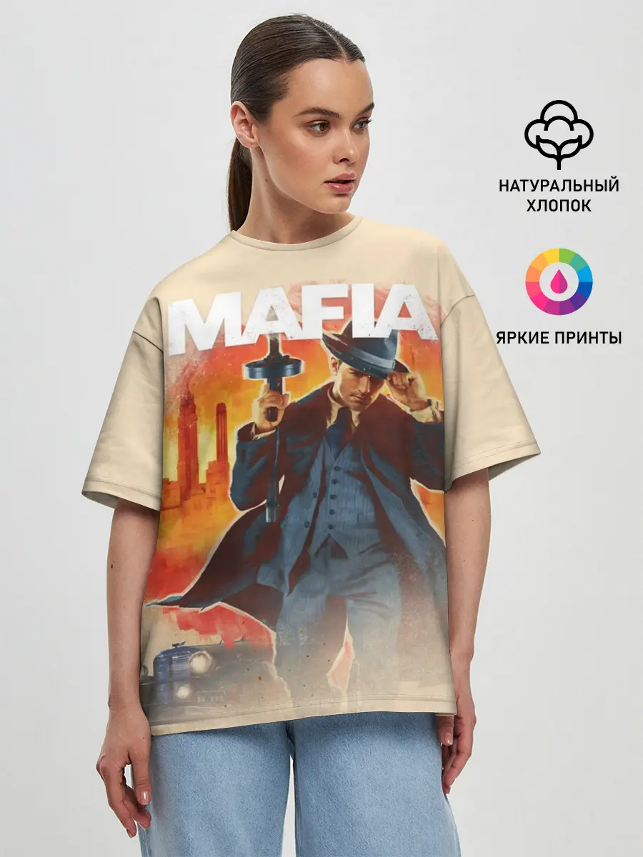 Женская футболка оверсайз / Mafia