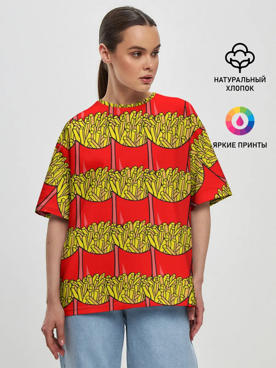 Женская футболка оверсайз / ФРИ