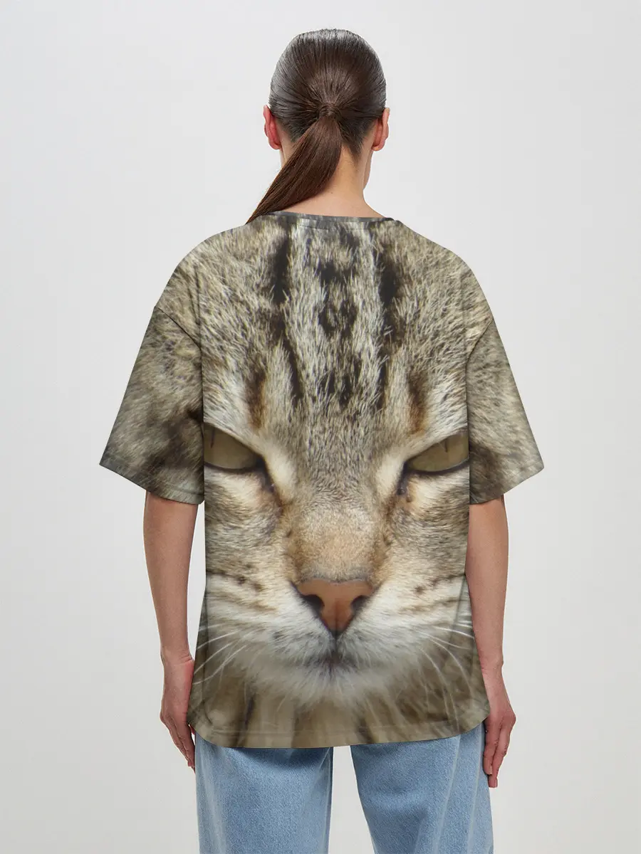 Женская футболка оверсайз / Кот