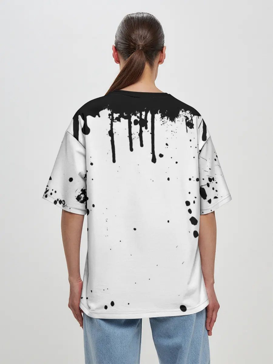 Женская футболка оверсайз / Ахегао лицо в цвете