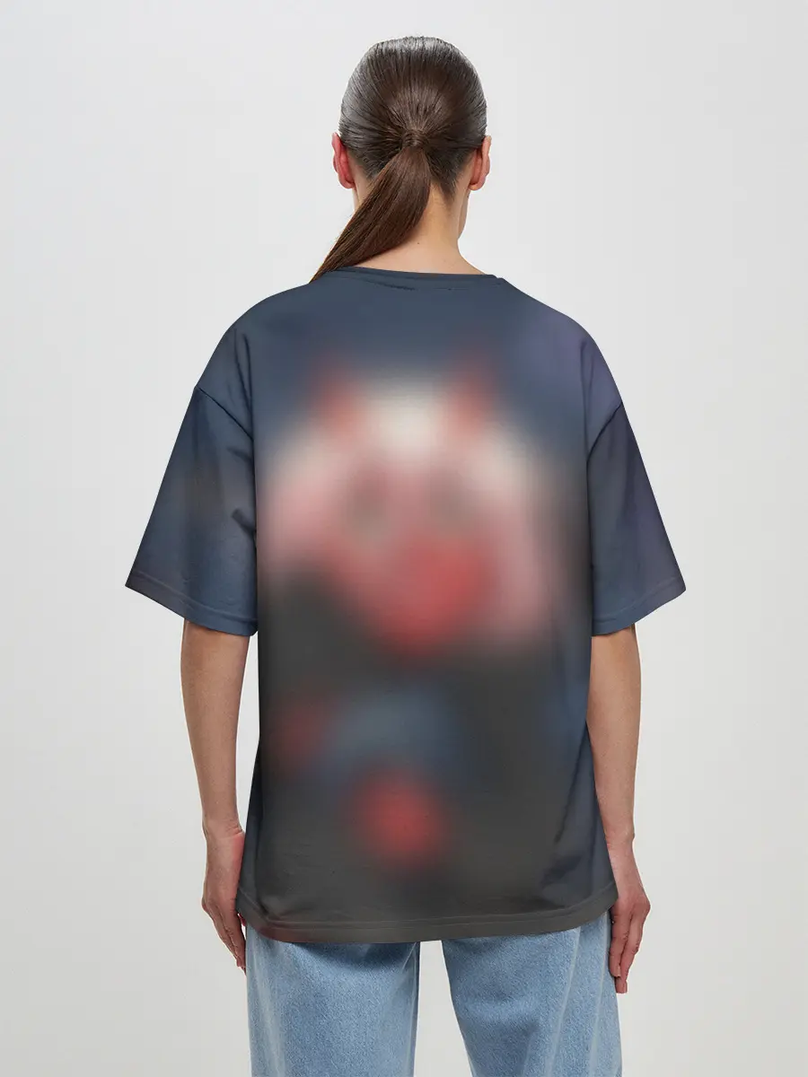 Женская футболка оверсайз / ноль два боится