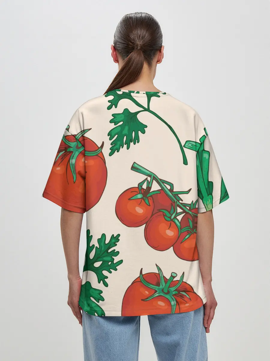 Женская футболка оверсайз / Летние овощи