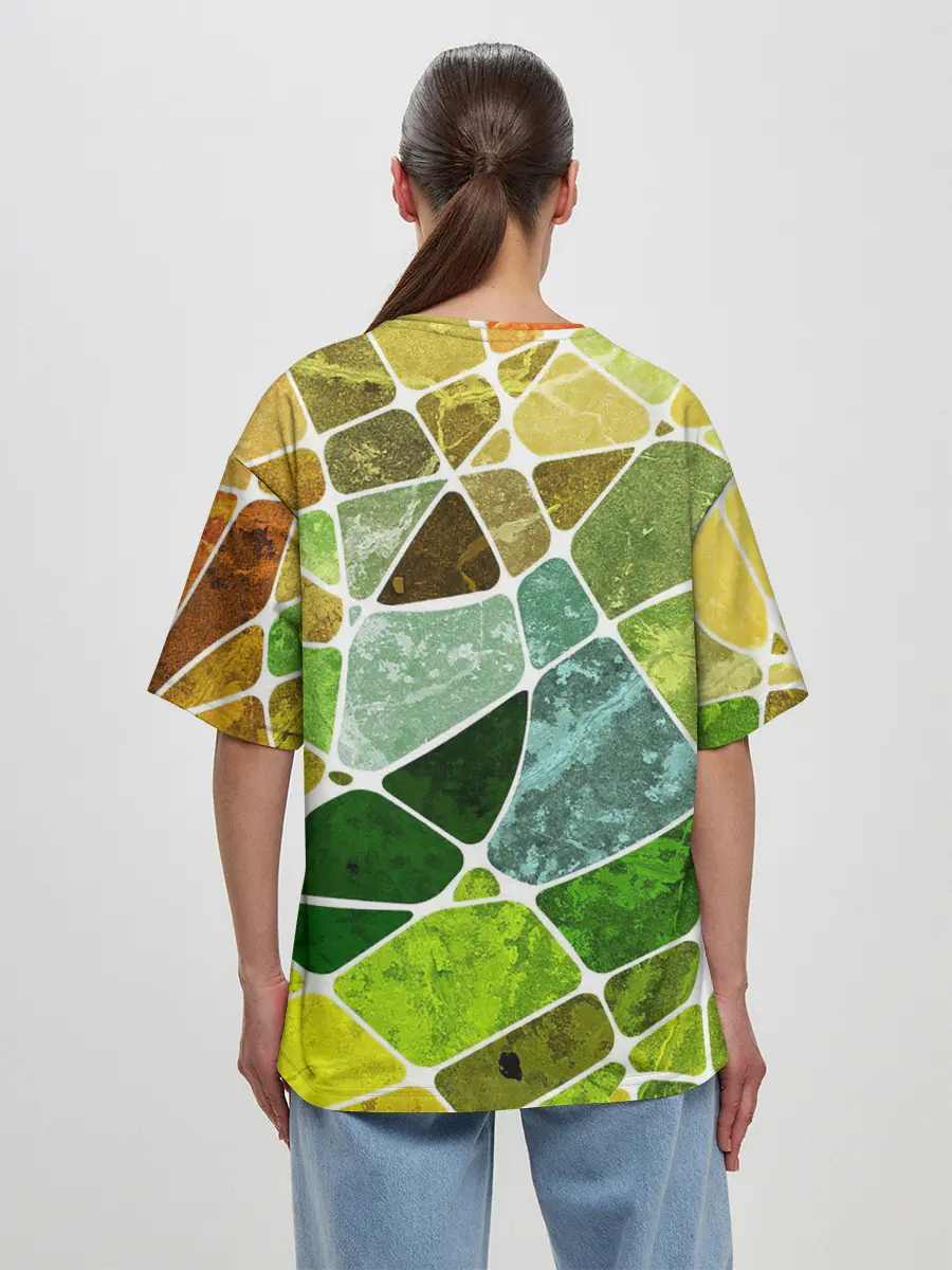 Женская футболка оверсайз / Мозаика