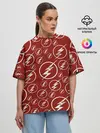 Женская футболка оверсайз / The Flash Logo Pattern