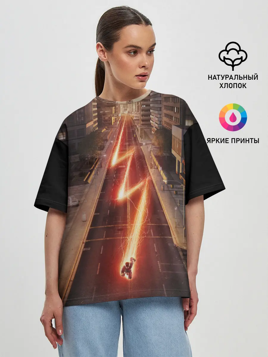 Женская футболка оверсайз / The Flash