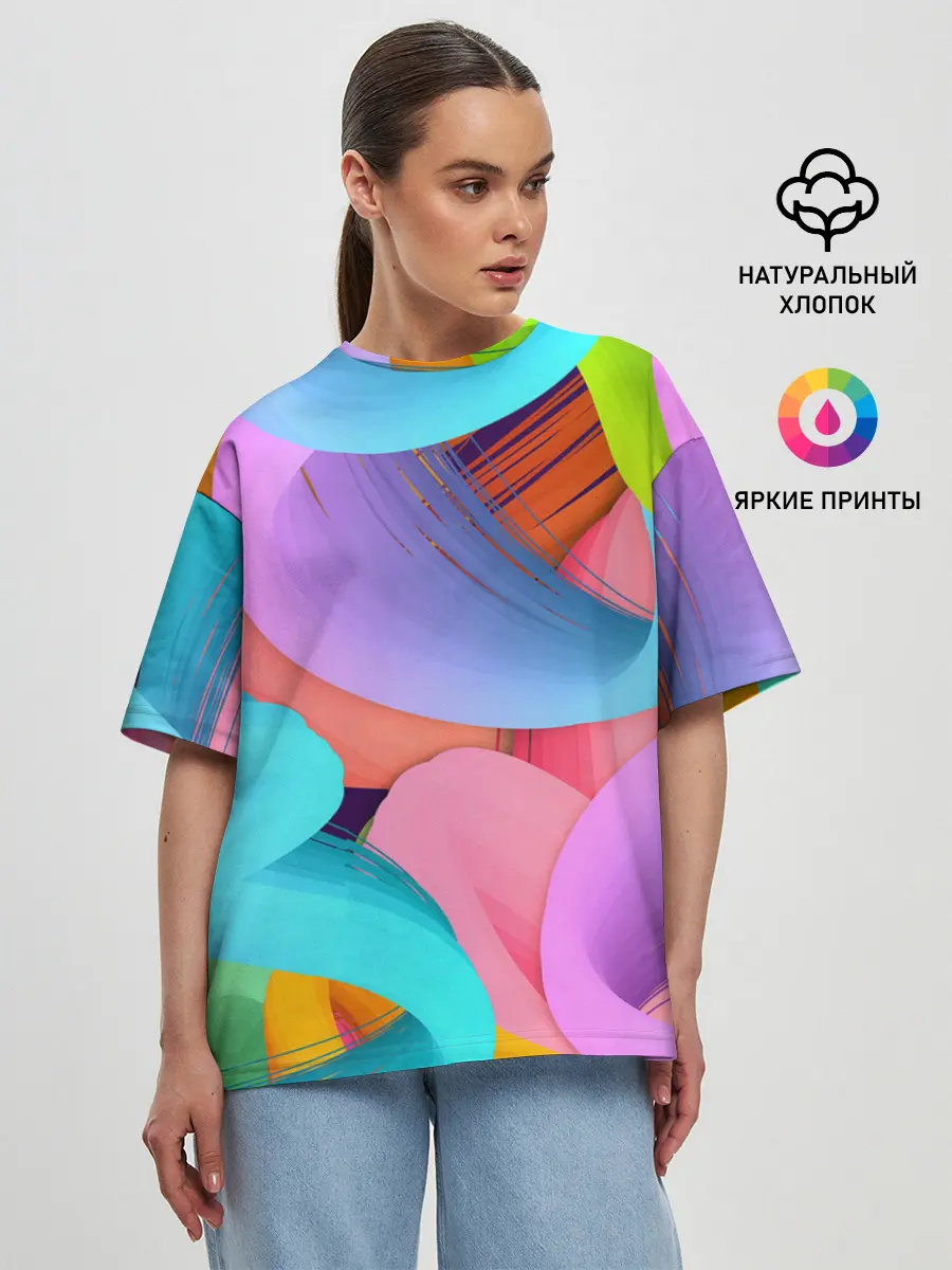 Женская футболка оверсайз / абстракция