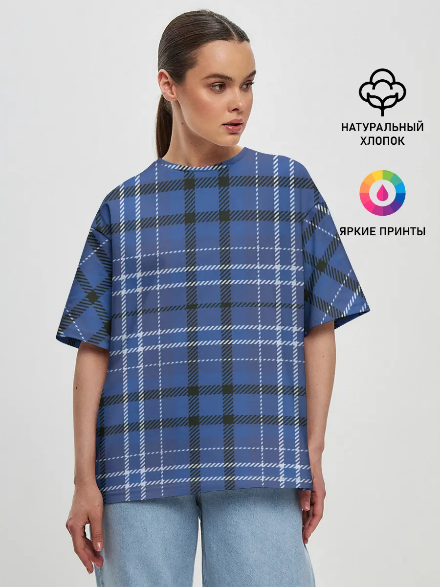 Женская футболка оверсайз / Шотландка | Tartan