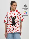 Женская футболка оверсайз / Котейка