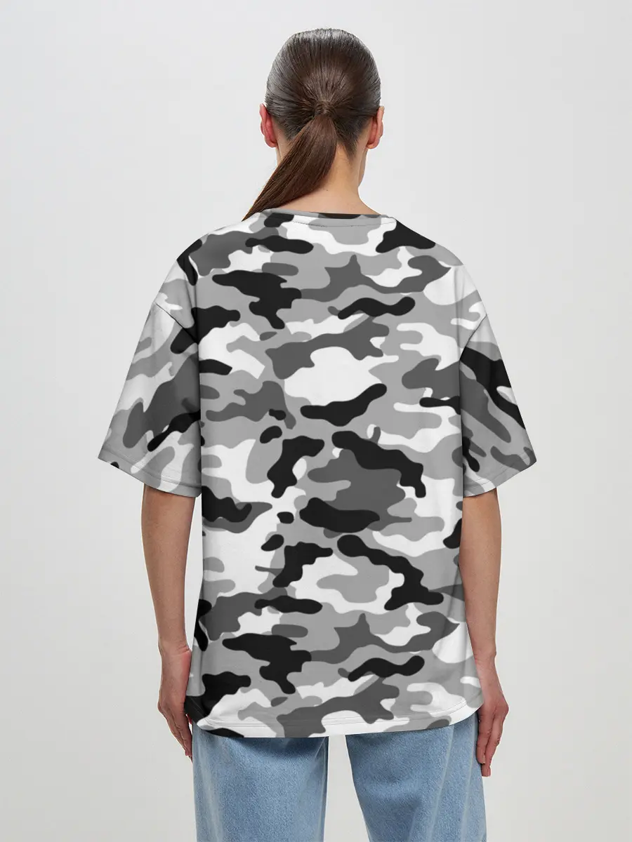 Женская футболка оверсайз / Камуфляж МВД Рф