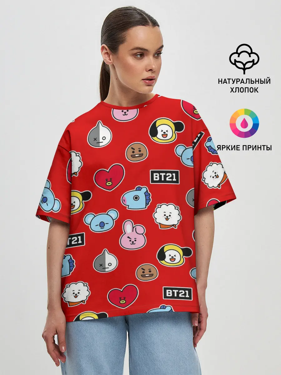 Женская футболка оверсайз / BTS
