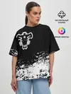 Женская футболка оверсайз / Черный Клевер