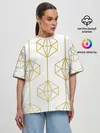 Женская футболка оверсайз / Геометрический орнамент золото