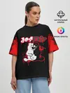 Женская футболка оверсайз / monokuma красные потертости