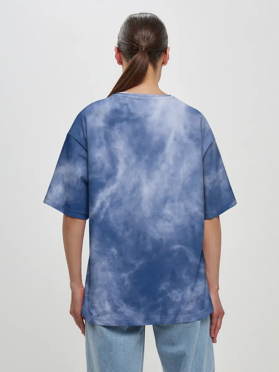 Женская футболка оверсайз / Облака в небе