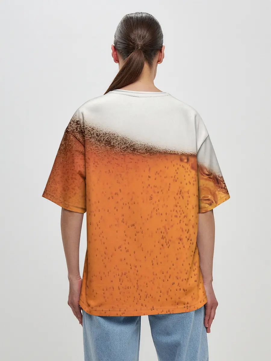 Женская футболка оверсайз / ПИВО!