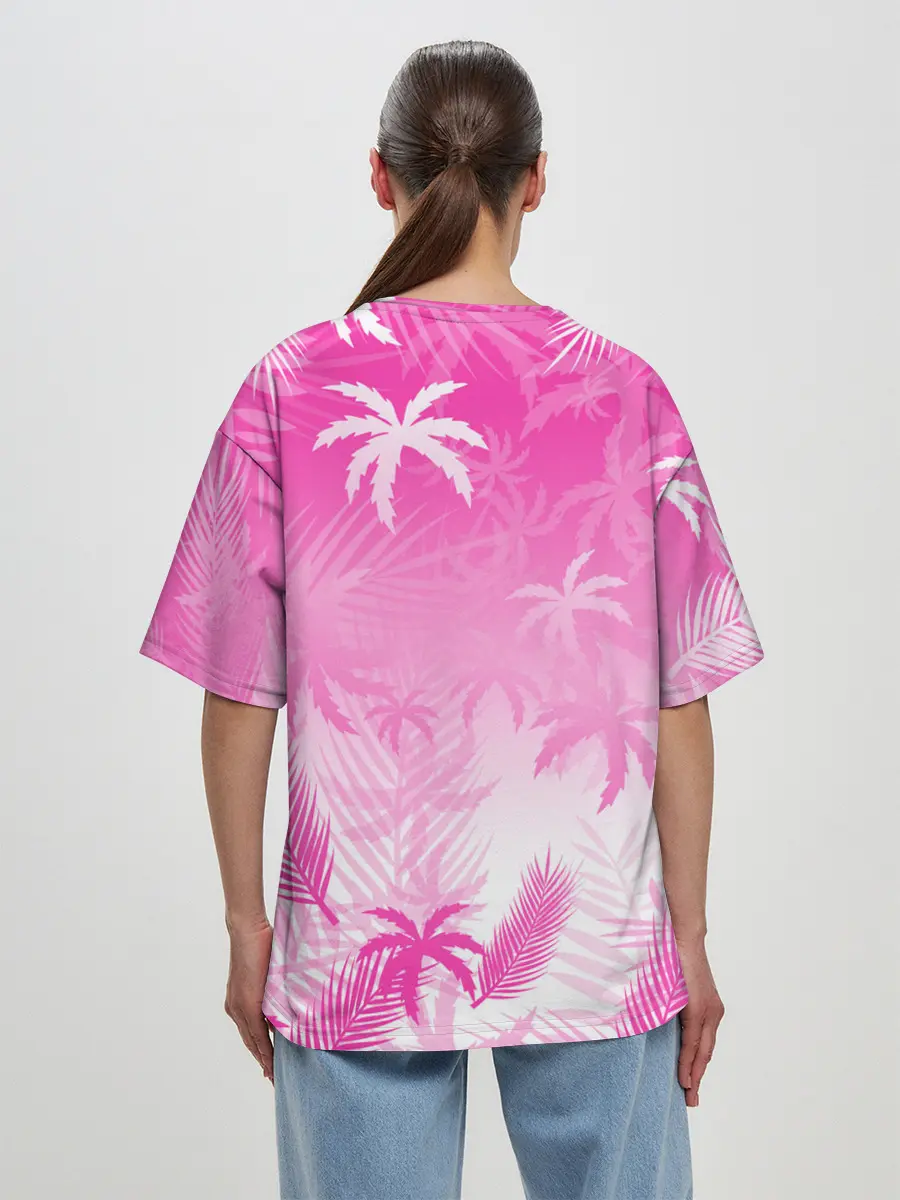 Женская футболка оверсайз / БЕЛЫЕ ПАЛЬМЫ ПАЛЬМЫ