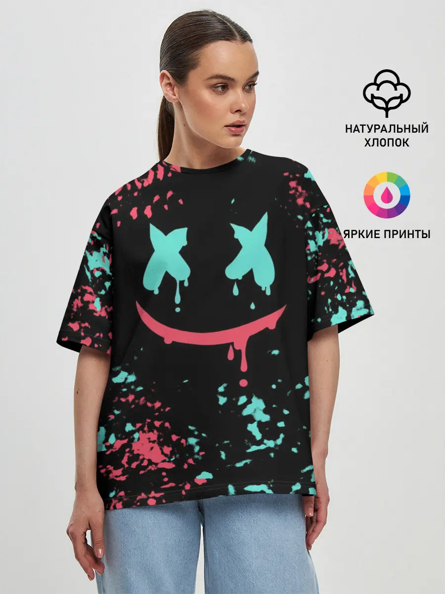 Женская футболка оверсайз / Marshmello
