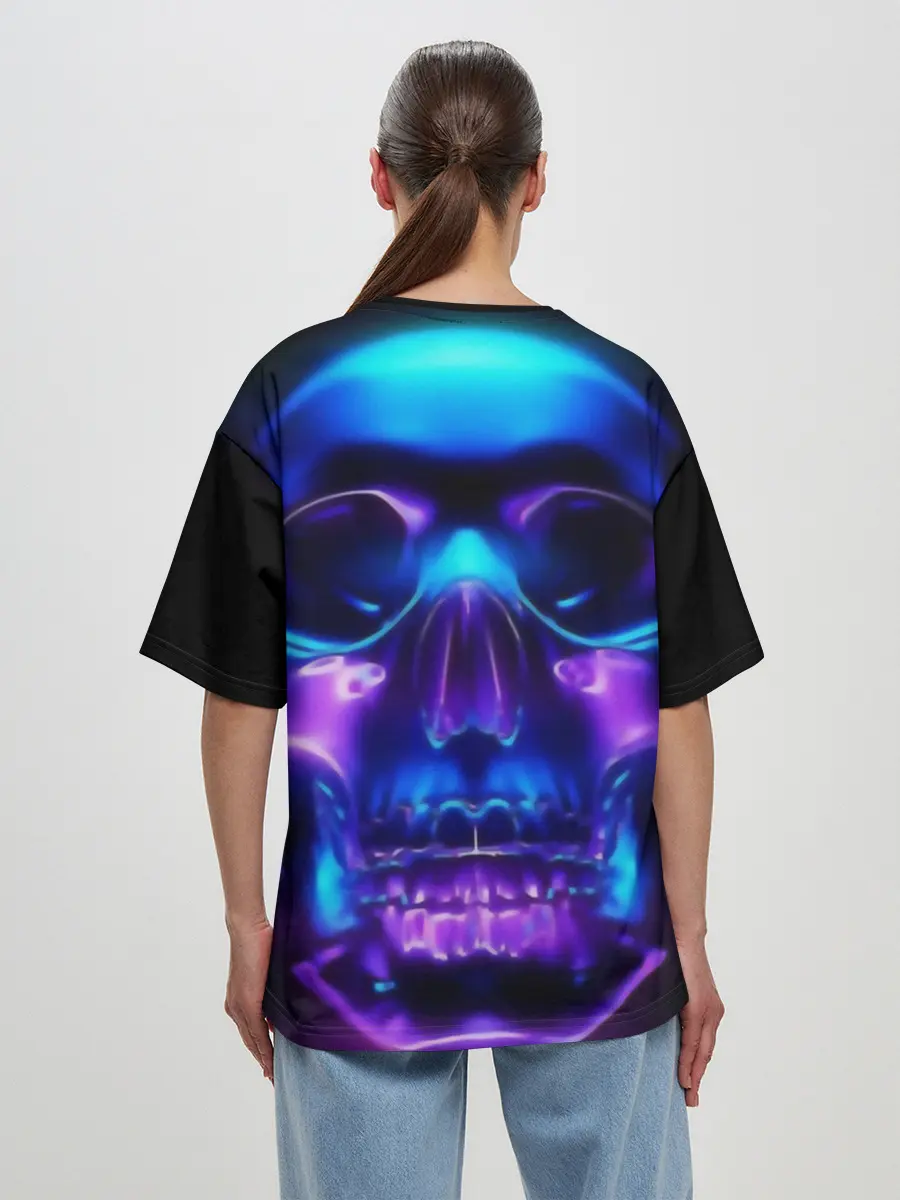 Женская футболка оверсайз / Череп