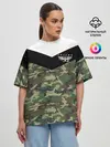 Женская футболка оверсайз / Россия камуфляж
