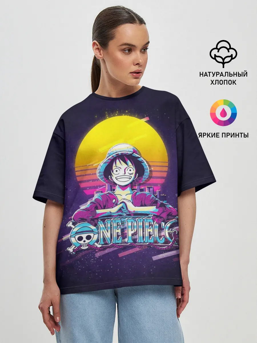 Женская футболка оверсайз / Neon One Piece