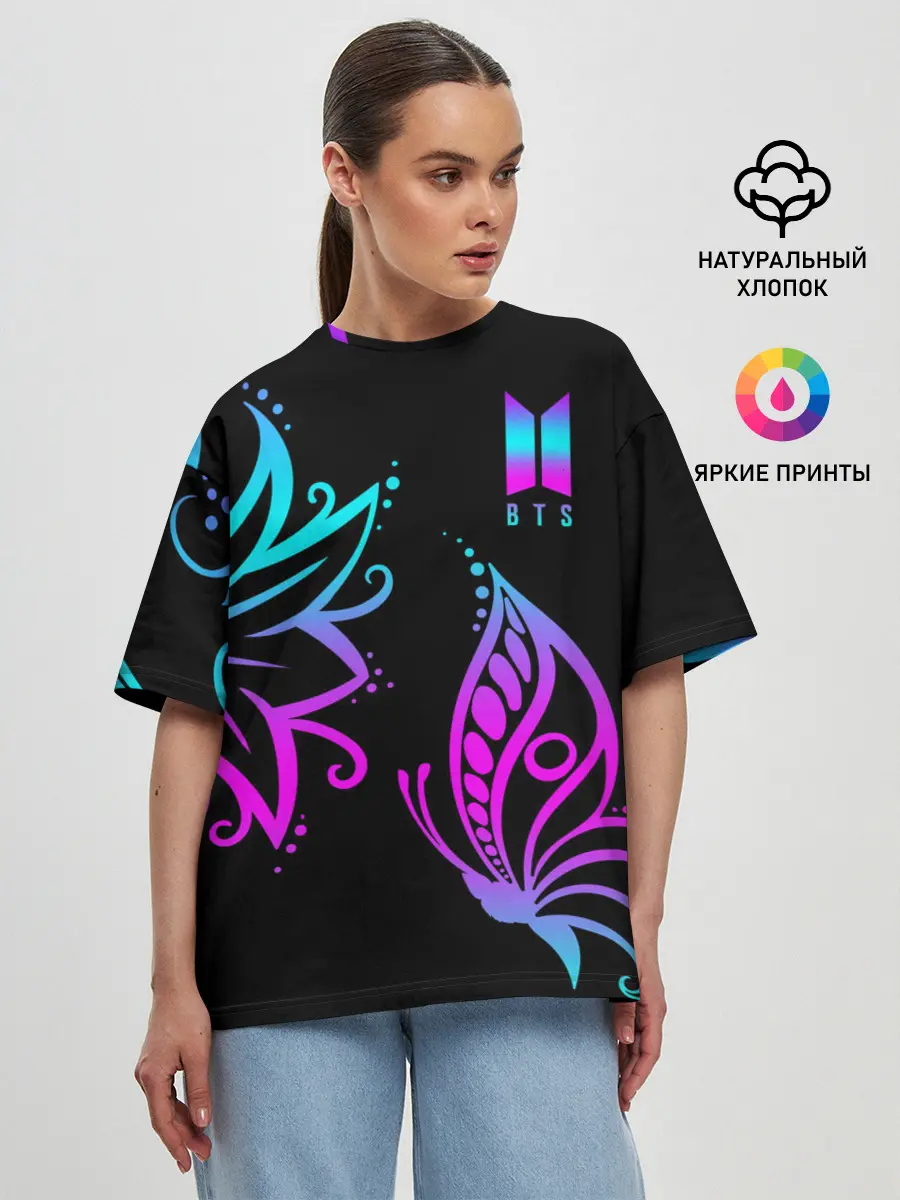 Женская футболка оверсайз / BTS