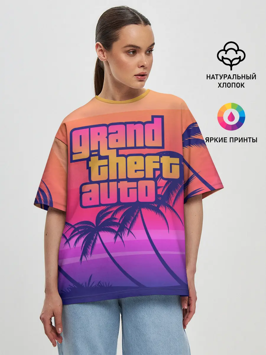 Женская футболка оверсайз / GTA