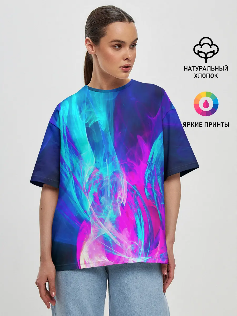 Женская футболка оверсайз / НЕОНОВЫЕ КРАСКИ
