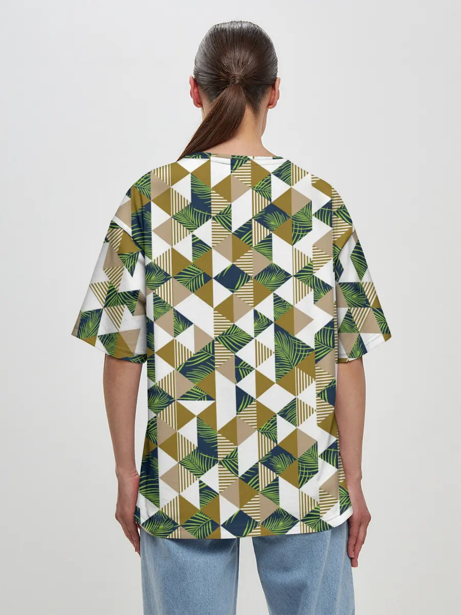 Женская футболка оверсайз / Хипстерские треугольники