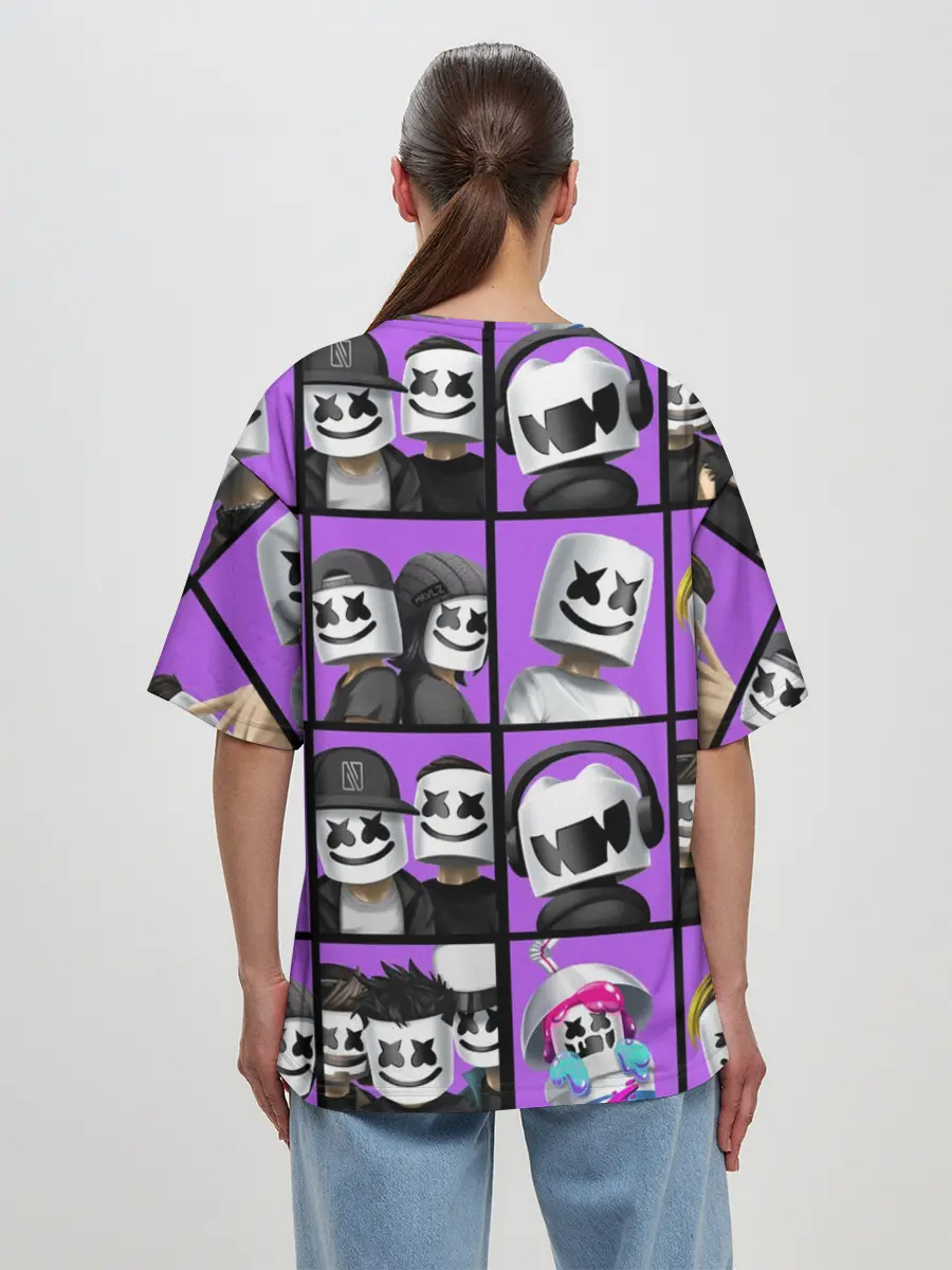 Женская футболка оверсайз / Marshmello Style