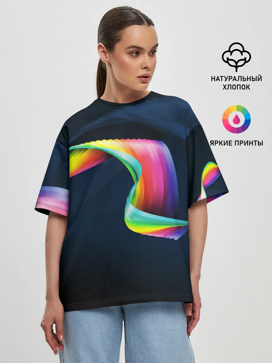 Женская футболка оверсайз / OPTICAL ABSTRACT