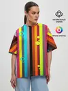 Женская футболка оверсайз / РАДУЖНАЯ ГЕОМЕТРИЯ
