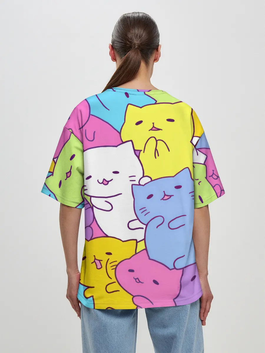 Женская футболка оверсайз / МИЛЫЕ КОТЯТКИ